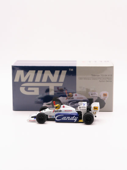 Mini GT #1118 Toleman TG184 #19 Ayrton Senna Monaco GP 2nd Place *Pudełko