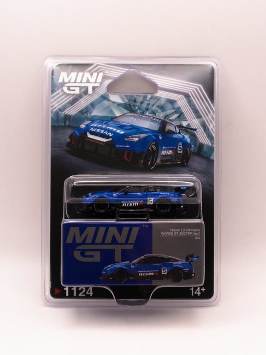 Mini GT #1124 Nissan GT-R R35 LB-Silhouette Liberty Walk Niebieski *Blister