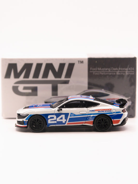 Mini GT #1172 Ford Mustang Dark Horse #24 Ford Performance Racing School Biały *Pudełko
