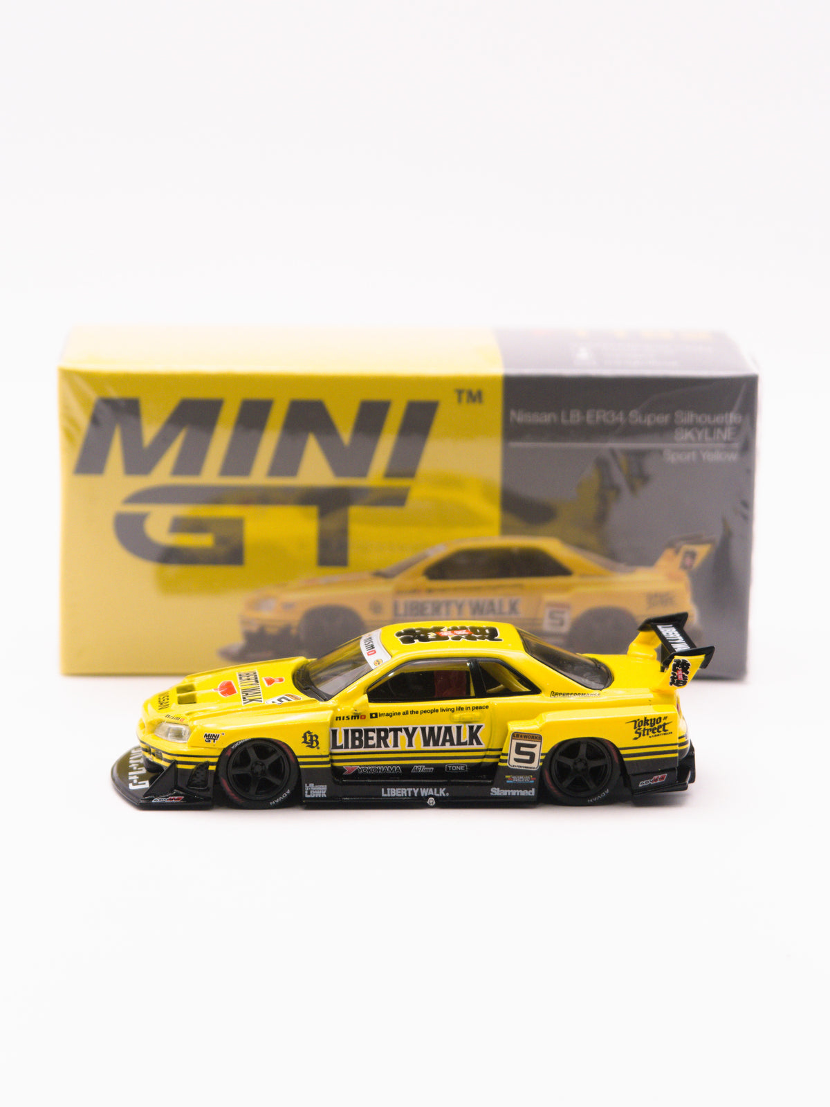 Mini GT #1182 Nissan Skyline GT-R R34 Żółty *PUDEŁKO