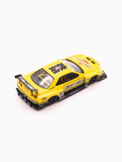 Mini GT #1182 Nissan Skyline GT-R R34 Żółty LBWK *BLISTER