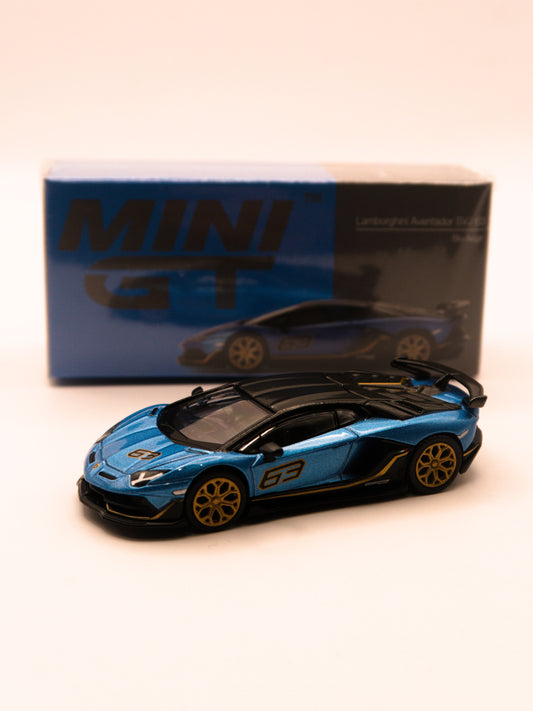 Mini GT #784 Lamborghini Aventador SVJ 63 Blu Aegir Niebieski