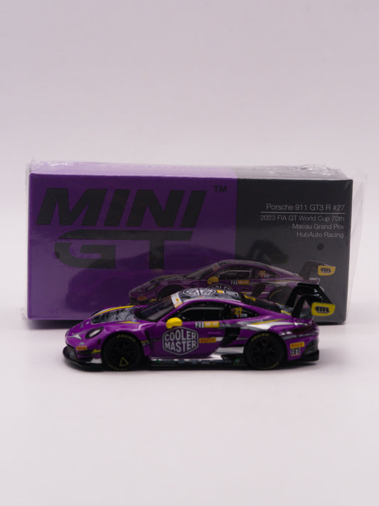 Mini GT #793 Porsche 911 GT3 R 992 Macau Gran Prix 2023 Fioletowy