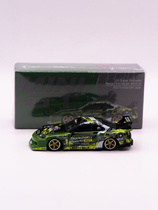 Mini GT #823 Nissan Silvia S15 LB-Super Silhouette Formula Drift Japan Zielony *Pudełko