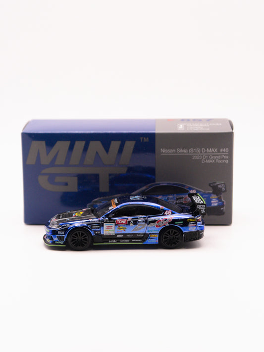 Mini GT #857 Nissan Silvia S15 D-Max #46 2023 D1 Grand Prix Niebieski *OTWARTY