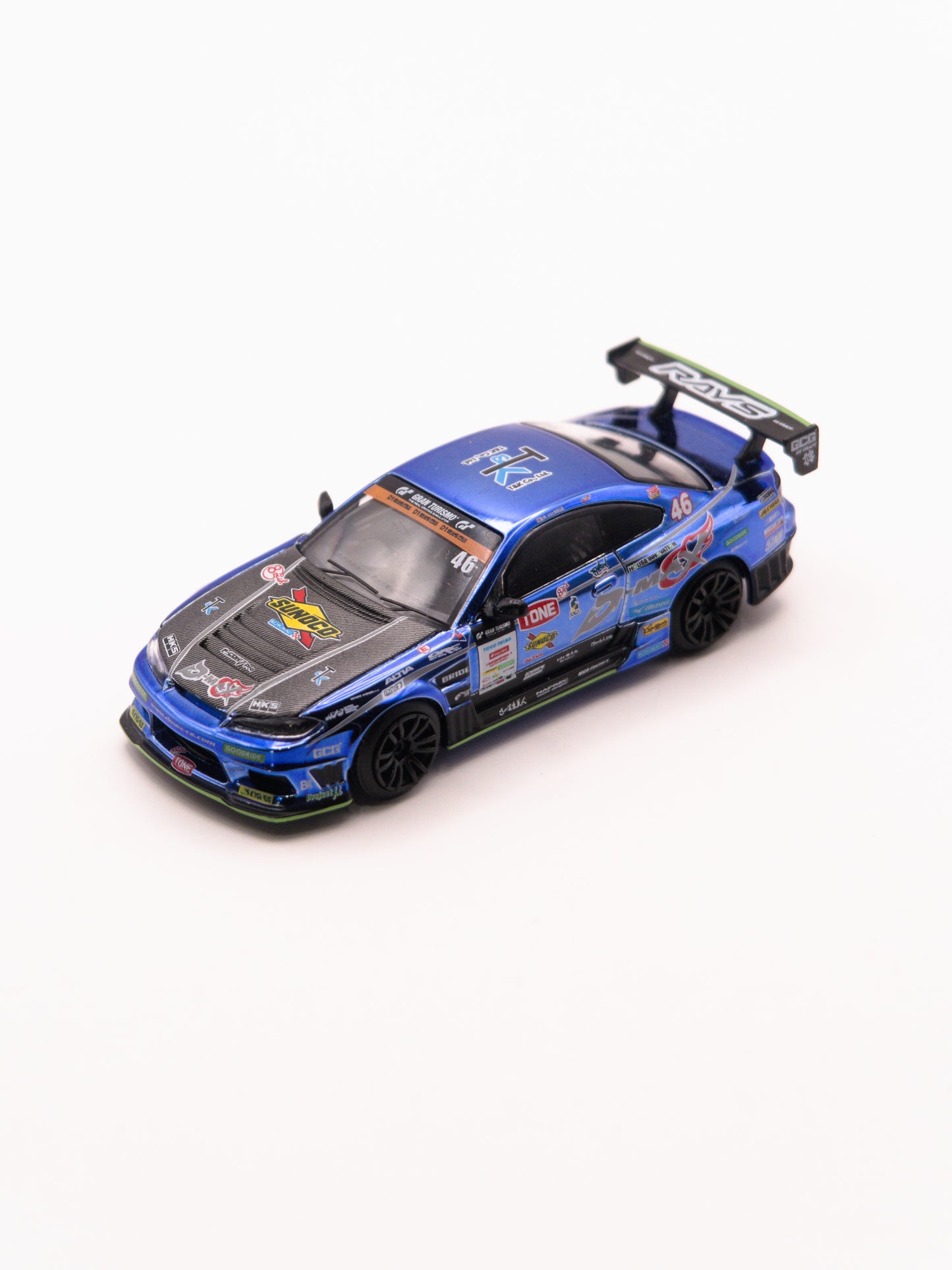 Mini GT #857 Nissan Silvia S15 D-Max #46 2023 D1 Grand Prix Niebieski *OTWARTY