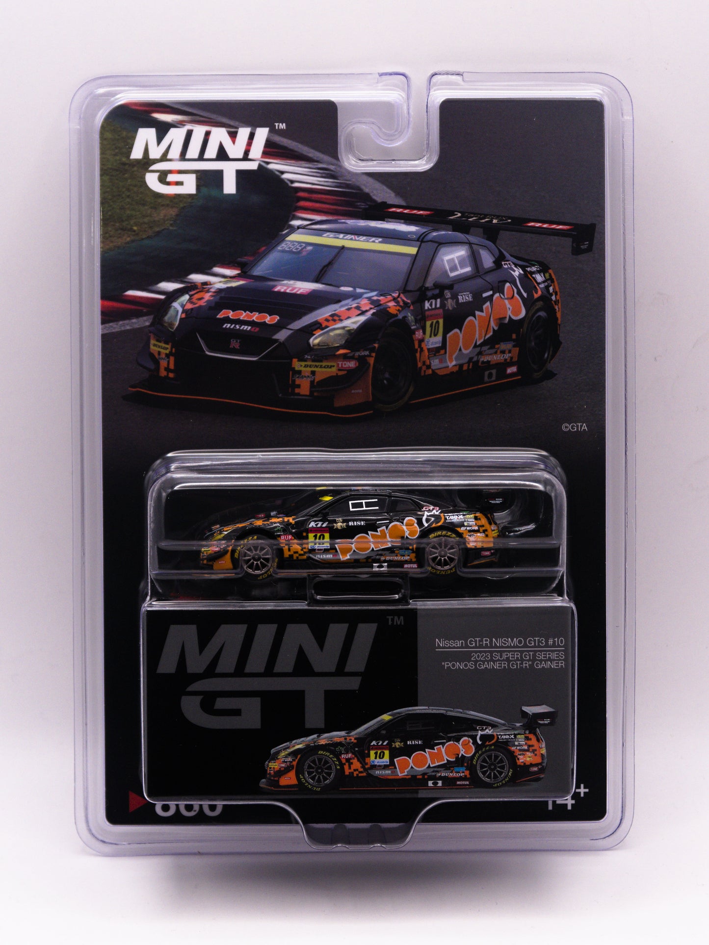 Mini GT #860 Nissan GT-R Nismo GT3 #10 2023 Super GT Series Ponos Gainer GT-R Czarny