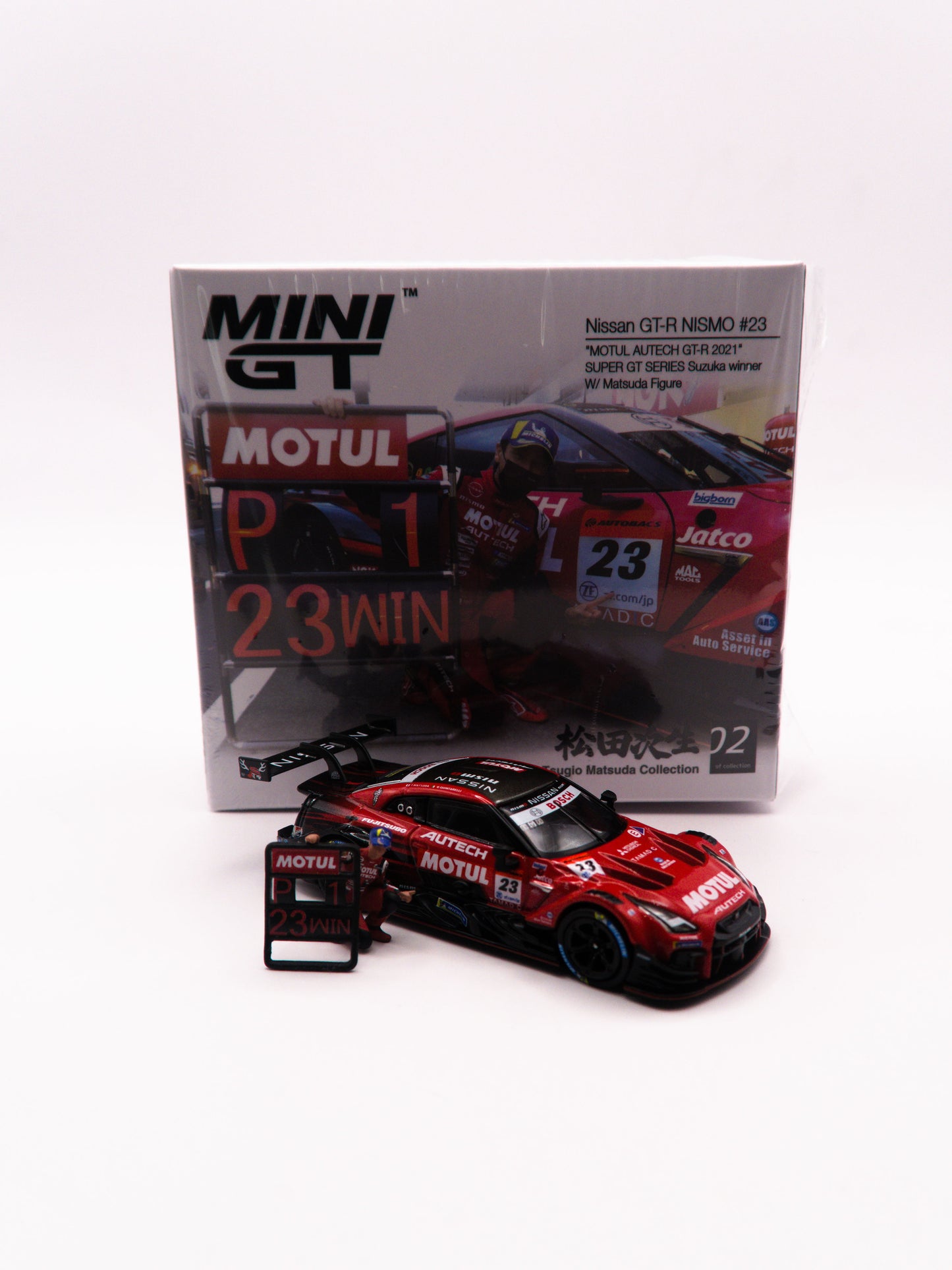 MiniGT #875 Nissan GT-R R35 Nismo #23 Motul Autech GT-R 2021 Czerwony