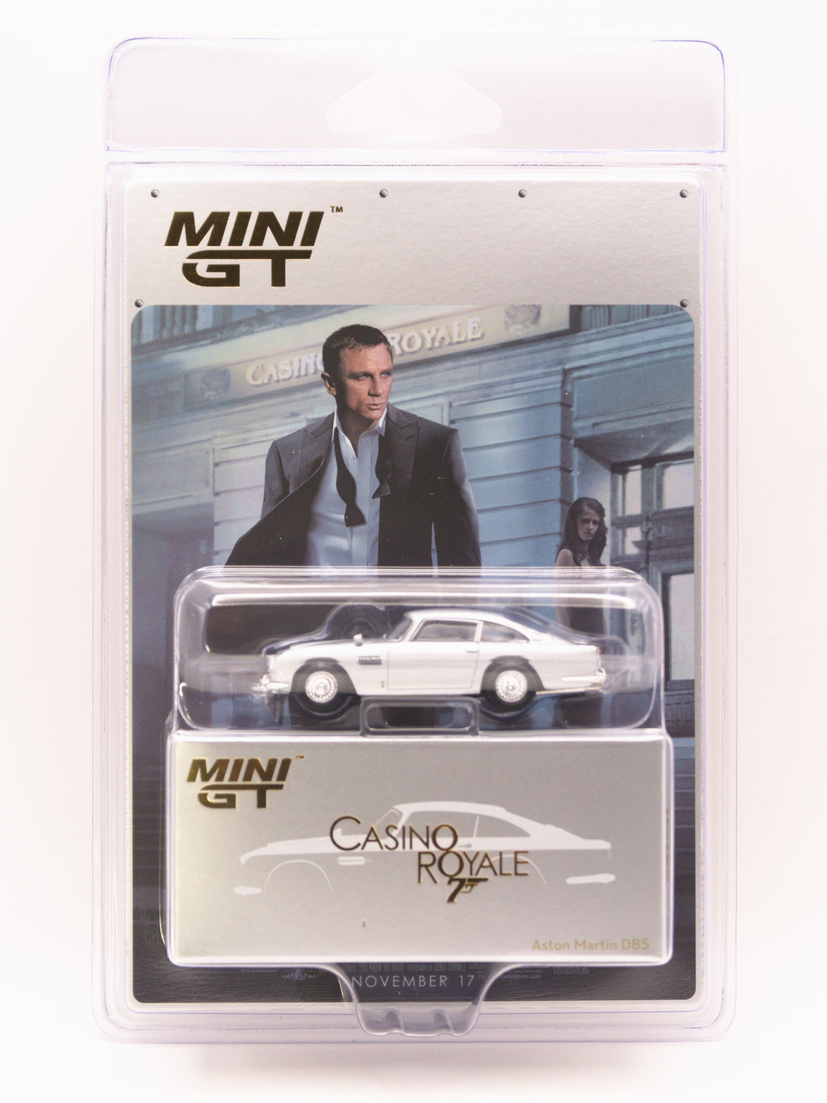 Mini GT #909 Aston Martin DB5 Casino Royale Srebrny *Blister