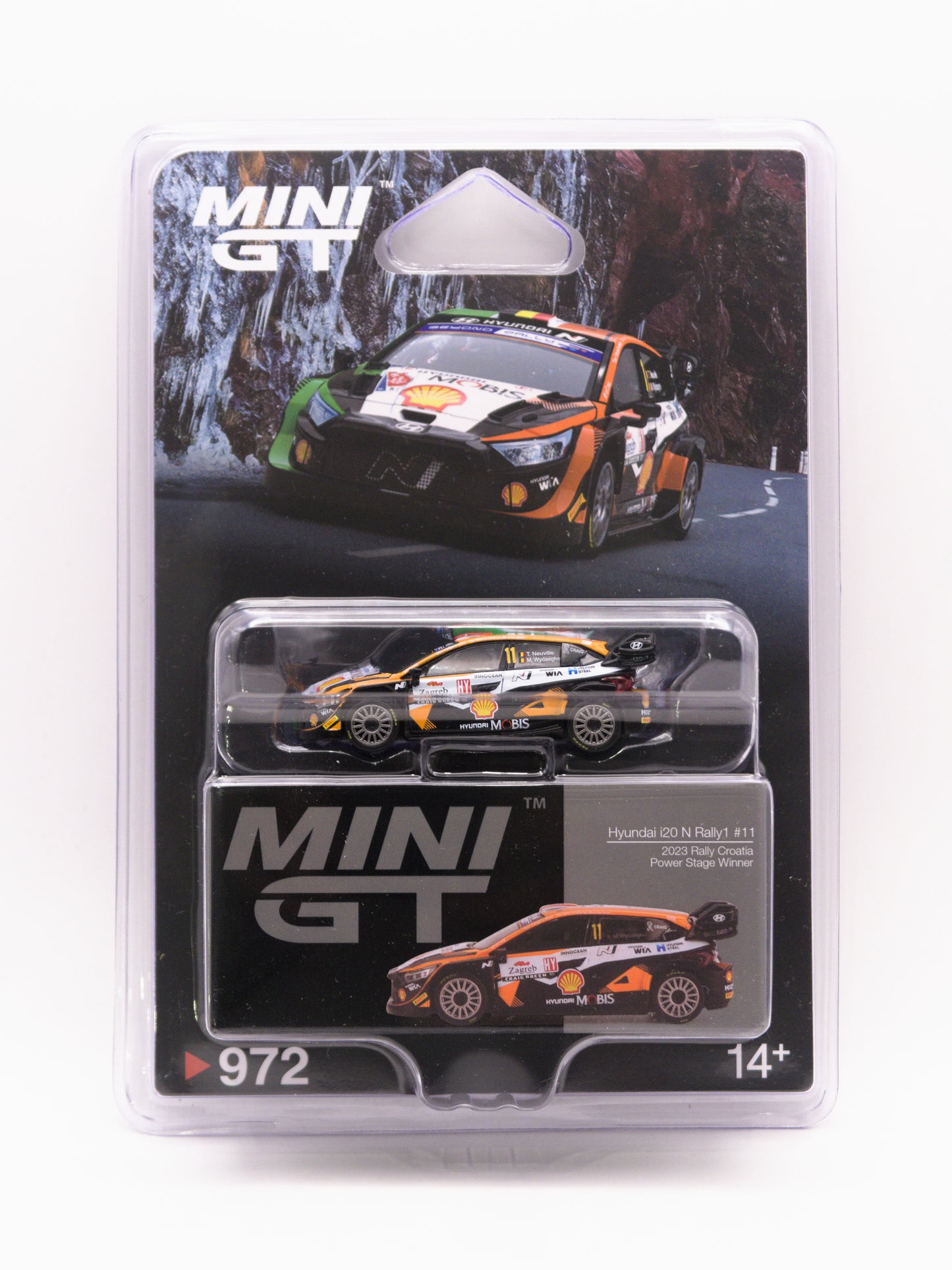 Mini GT #972 Hyundai i20 N Rally Croatia Zielono Pomarańczowy *BLISTER