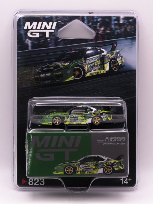 Mini GT #823 Nissan Silvia S15 LB-Super Silhouette Formula Drift Japan Zielony *Blister