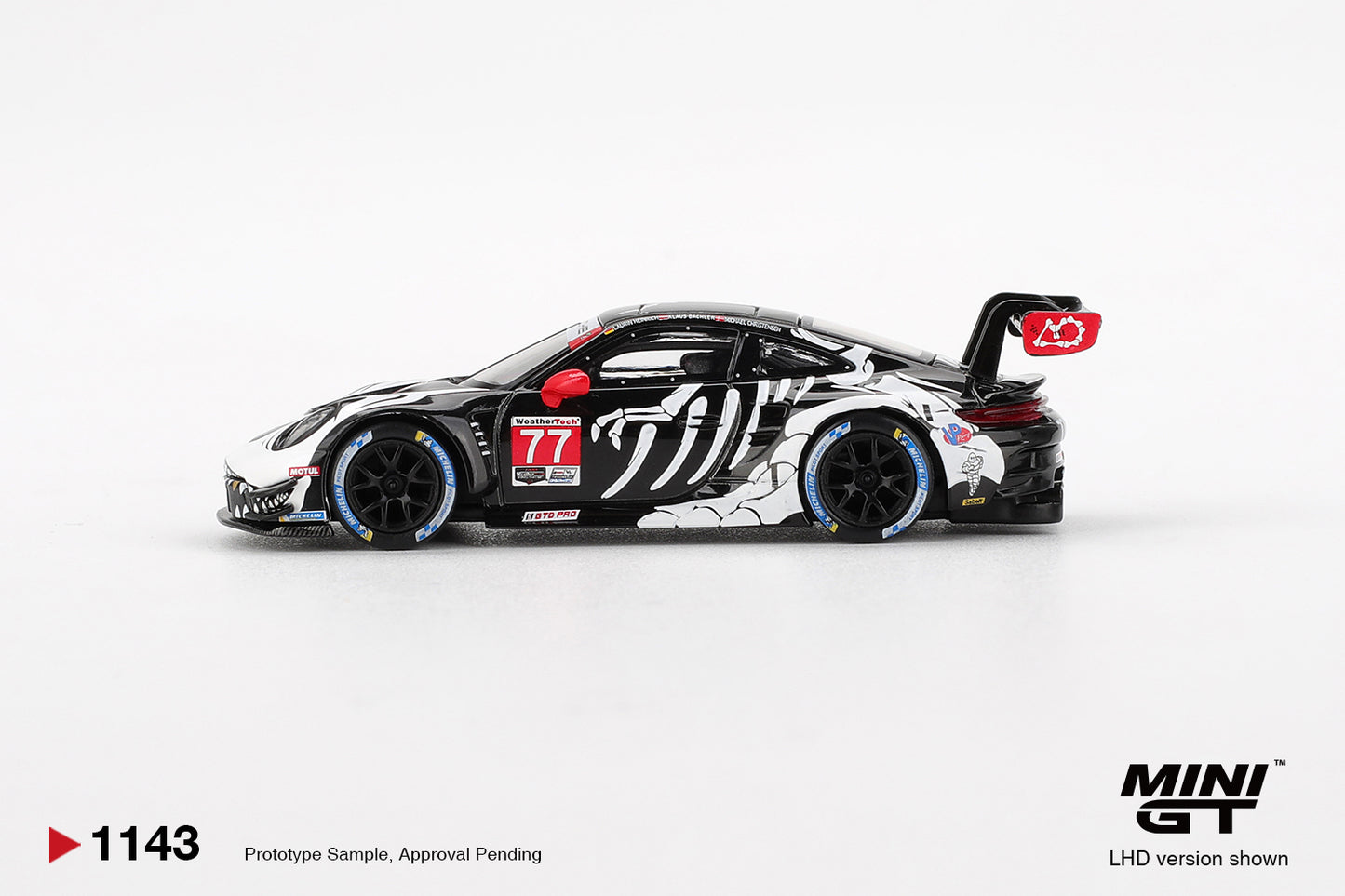 *PRESALE Mini GT #1143 Porsche 911 GT3 R #77 GTD Skeleton *PUDEŁKO