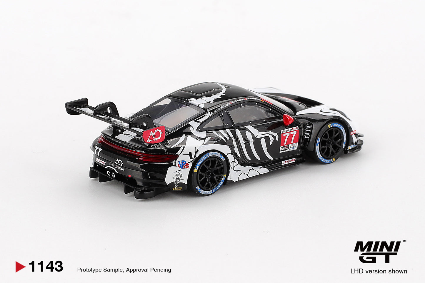 *PRESALE Mini GT #1143 Porsche 911 GT3 R #77 GTD Skeleton *PUDEŁKO